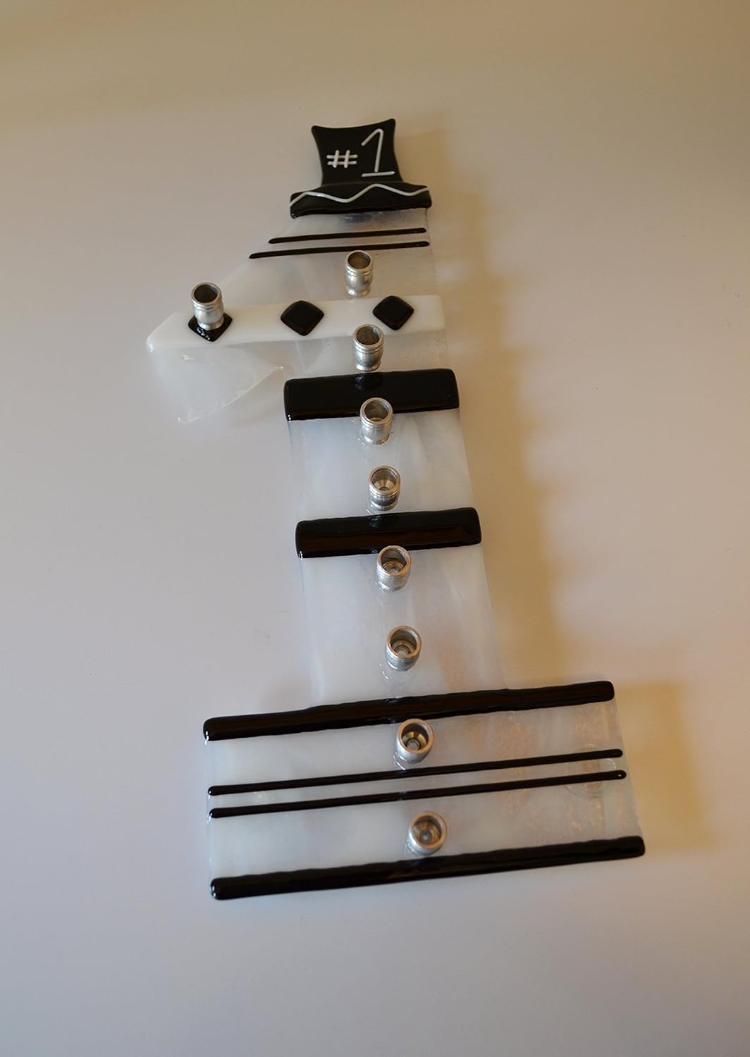Handmade Number One Glass Menorah by YafitGlass