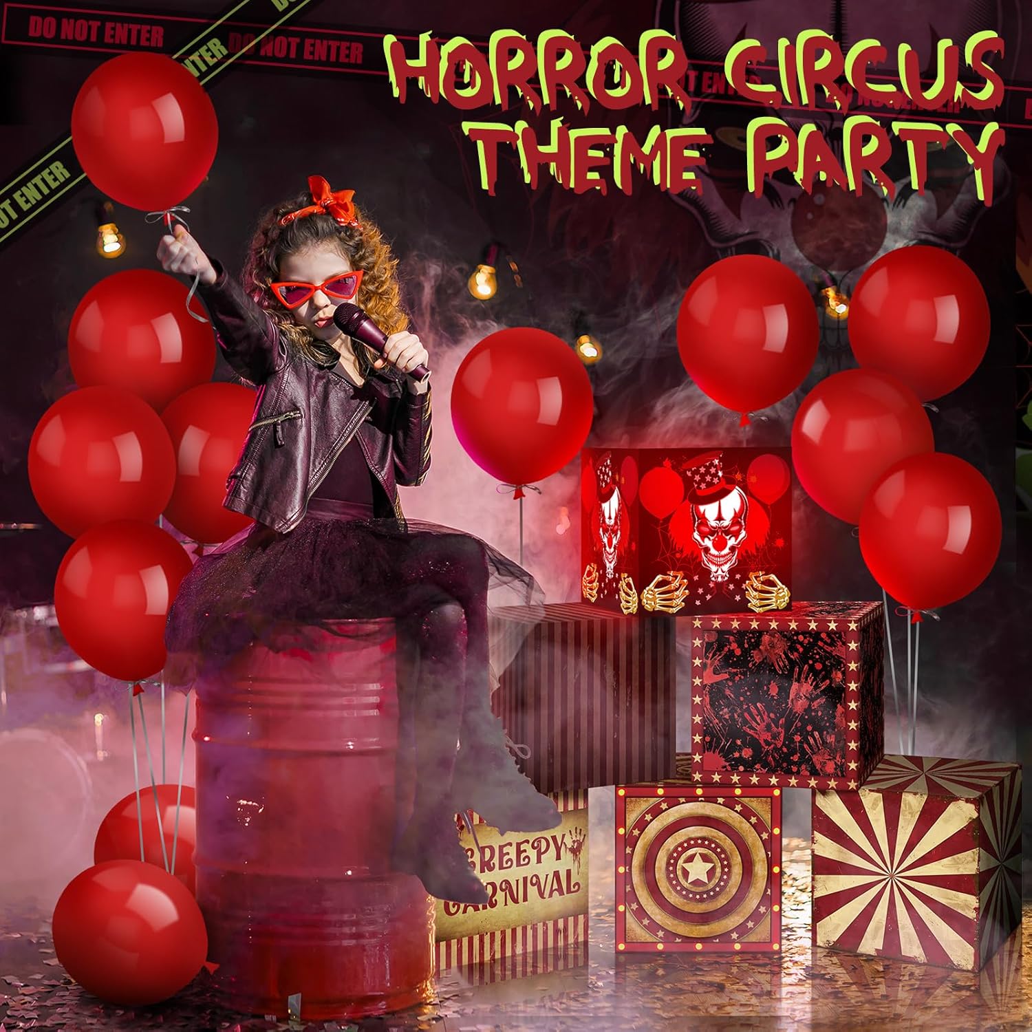 Wettarn 6 Pcs Halloween Circus Clown Decorations