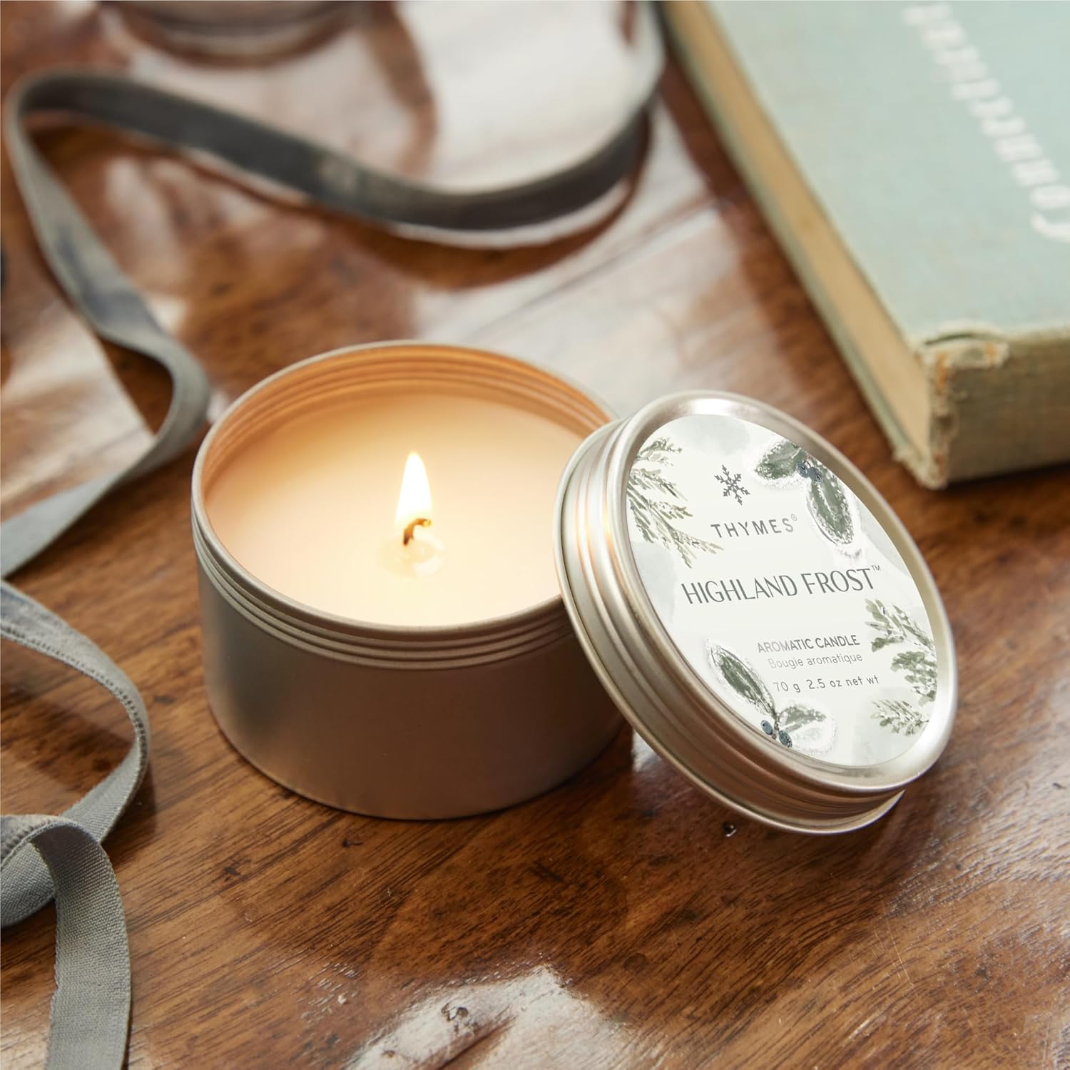 Thymes Travel Tin Holiday Candles - Highland Frost 25 oz