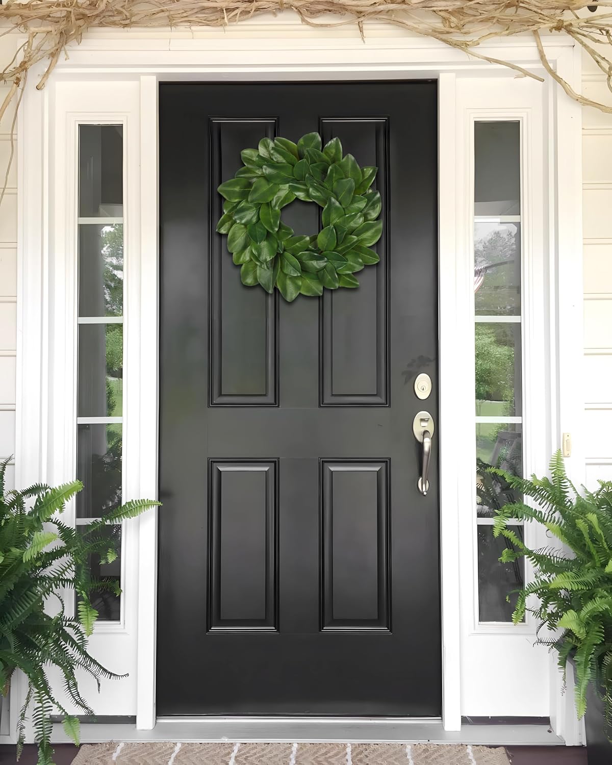 Briful 24 Inch Artificial Magnolia Wreath