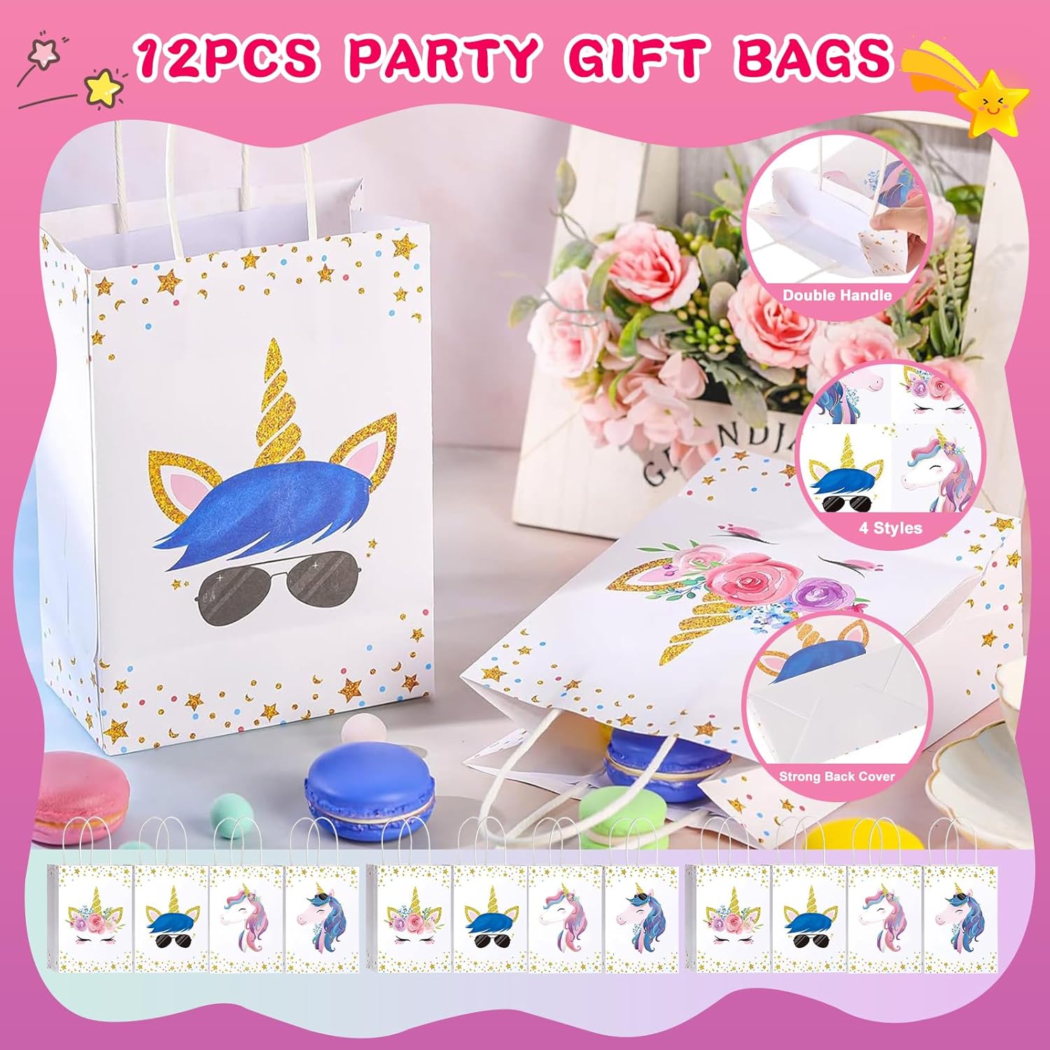 162Pcs Unicorn Party Favors and Decorations Pack