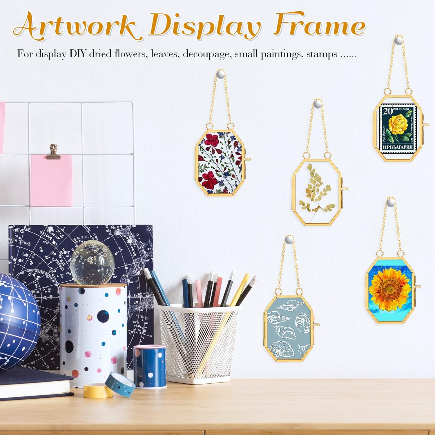Marsui 6-Pack Double Glass Frame for Pressed Flowers