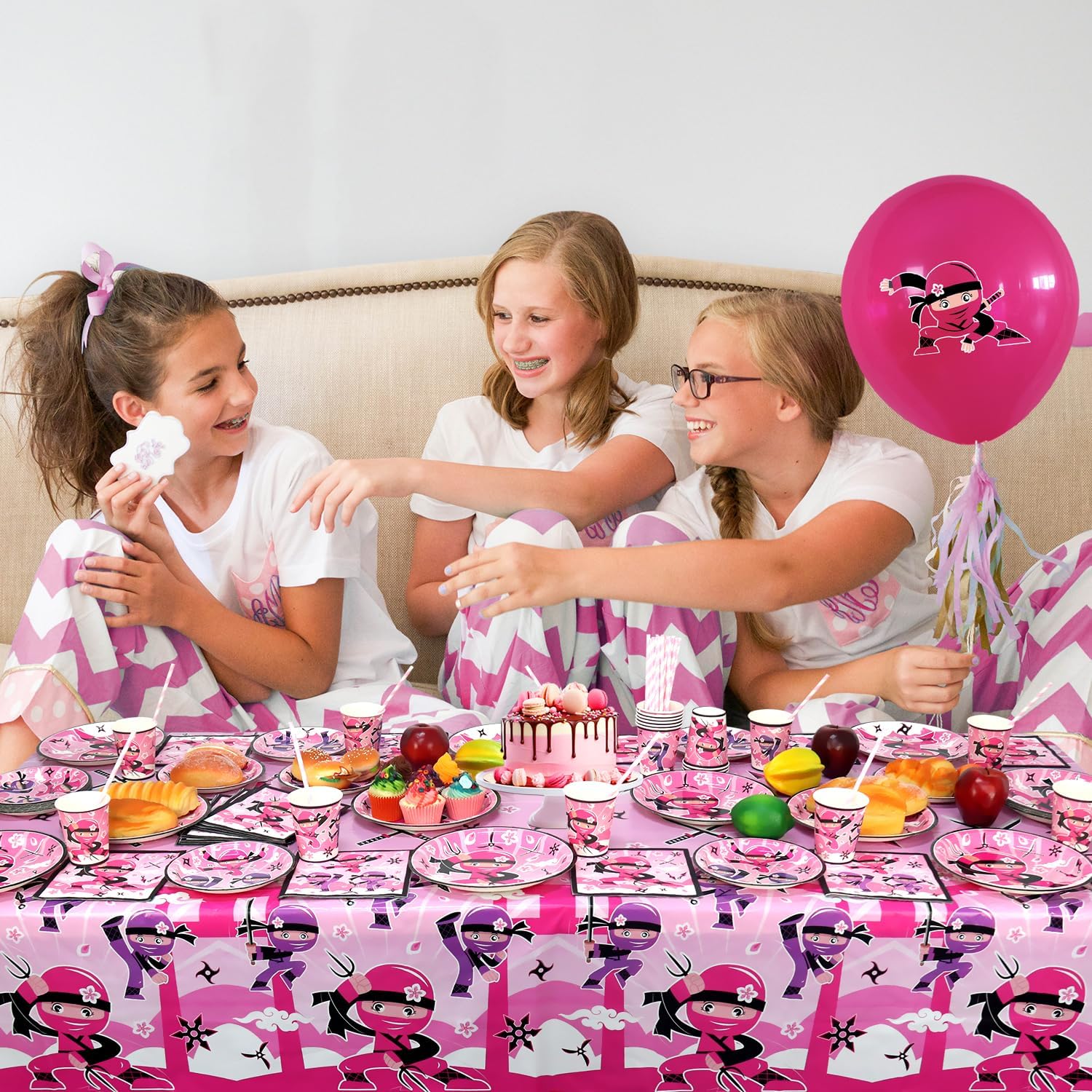 Ninja Girl Party Platters Set of 20