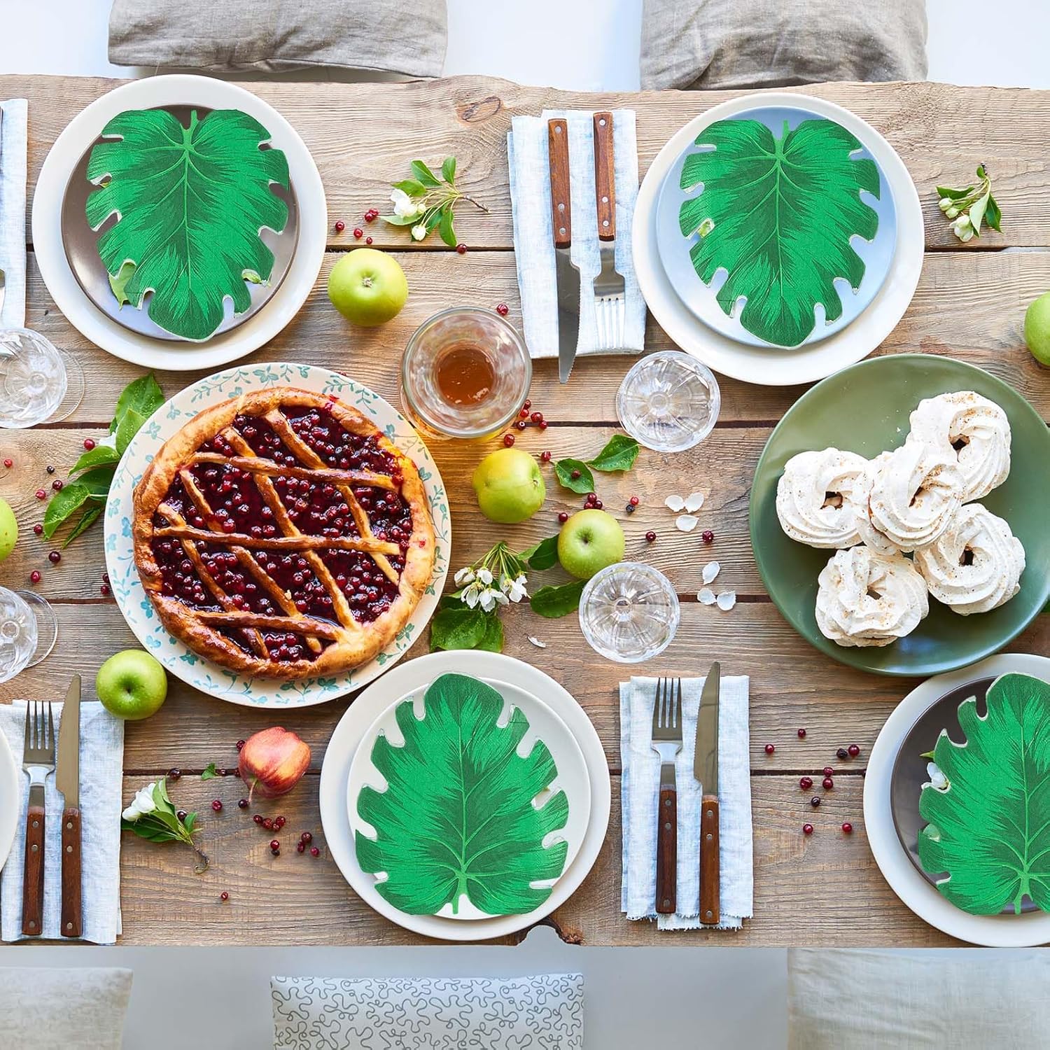 PHOGARY Tropical Palm Leaf Napkins 40-Count
