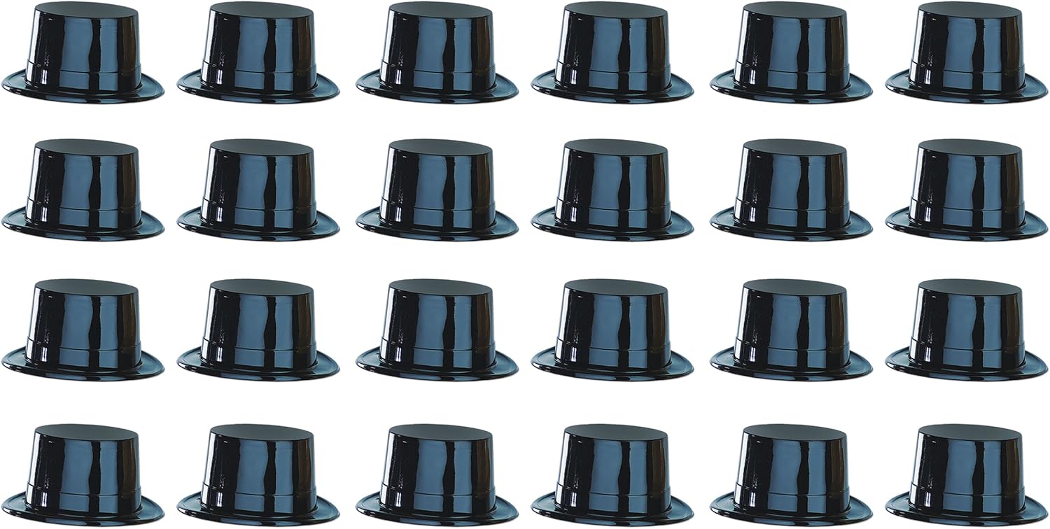 Beistle 24 Piece Plastic Top Hats for Party Supplies