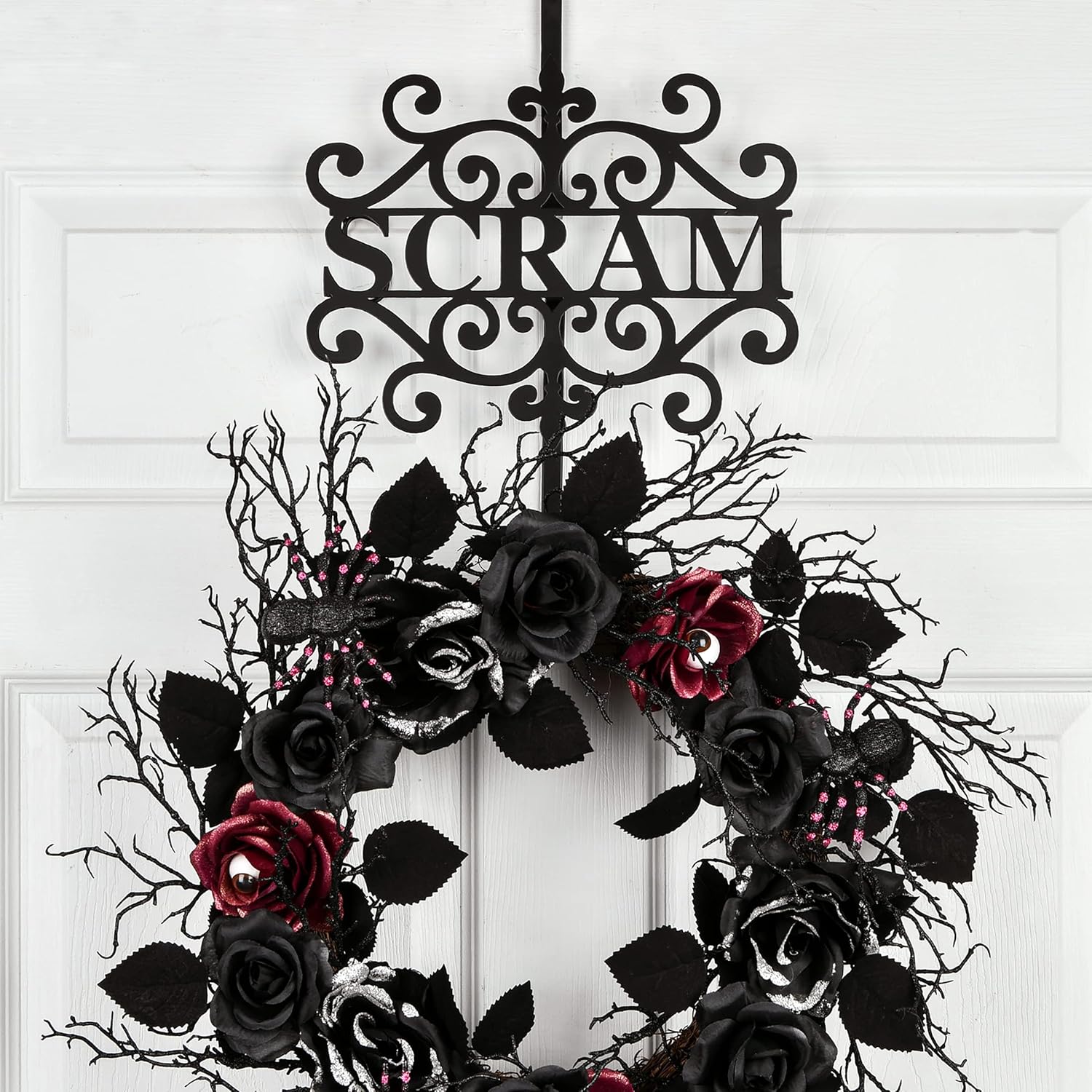 National Tree Company Scram Metal Wreath Hanger Black 16 Inches