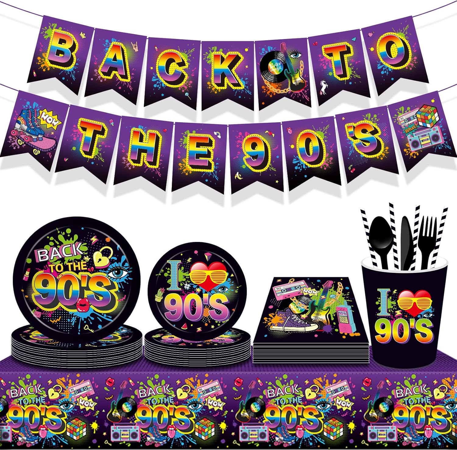 40PCS Hip Hop Paper Napkins Set for Parties