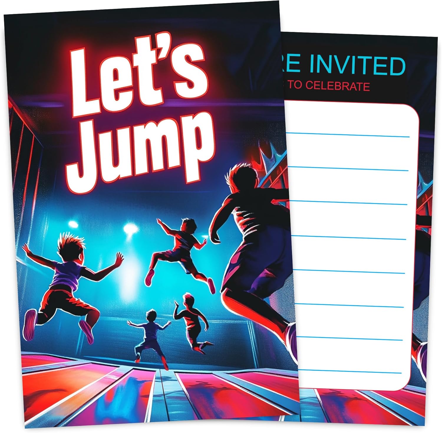VIVORA Lets Jump Birthday Invites 30 Cards Envelopes