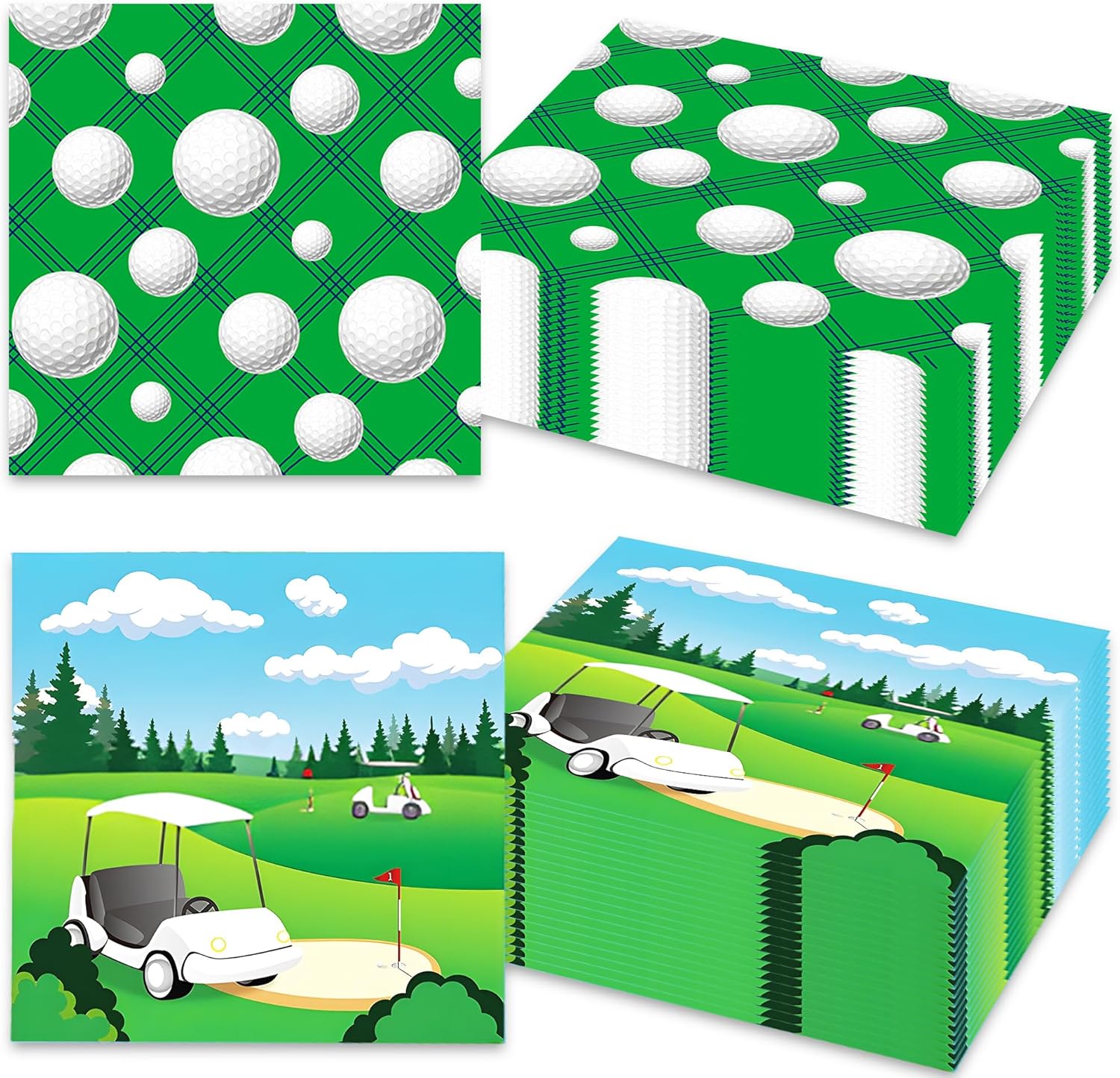 Golf Themed Paper Napkins Set for Parties
