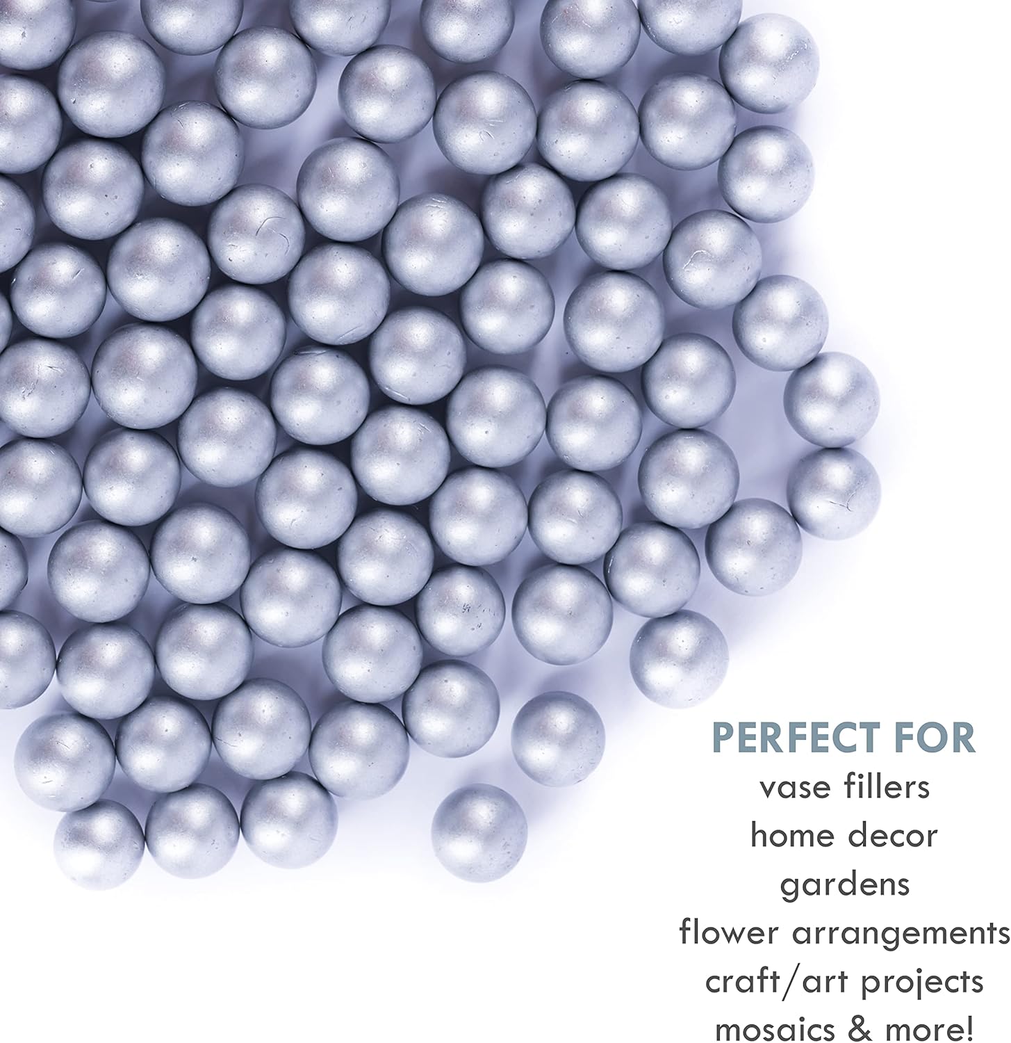 Galashield Silver Marbles 1lb - 80pcs Vase Fillers