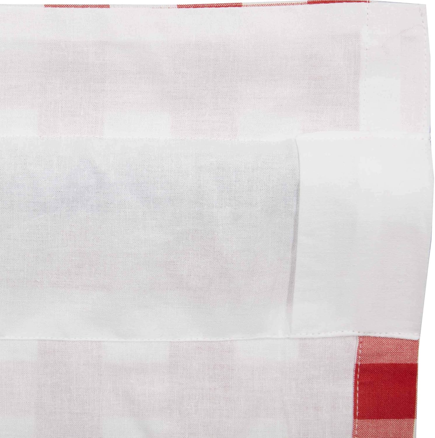VHC Brands Farmhouse Red Buffalo Check Curtains Panel Pair
