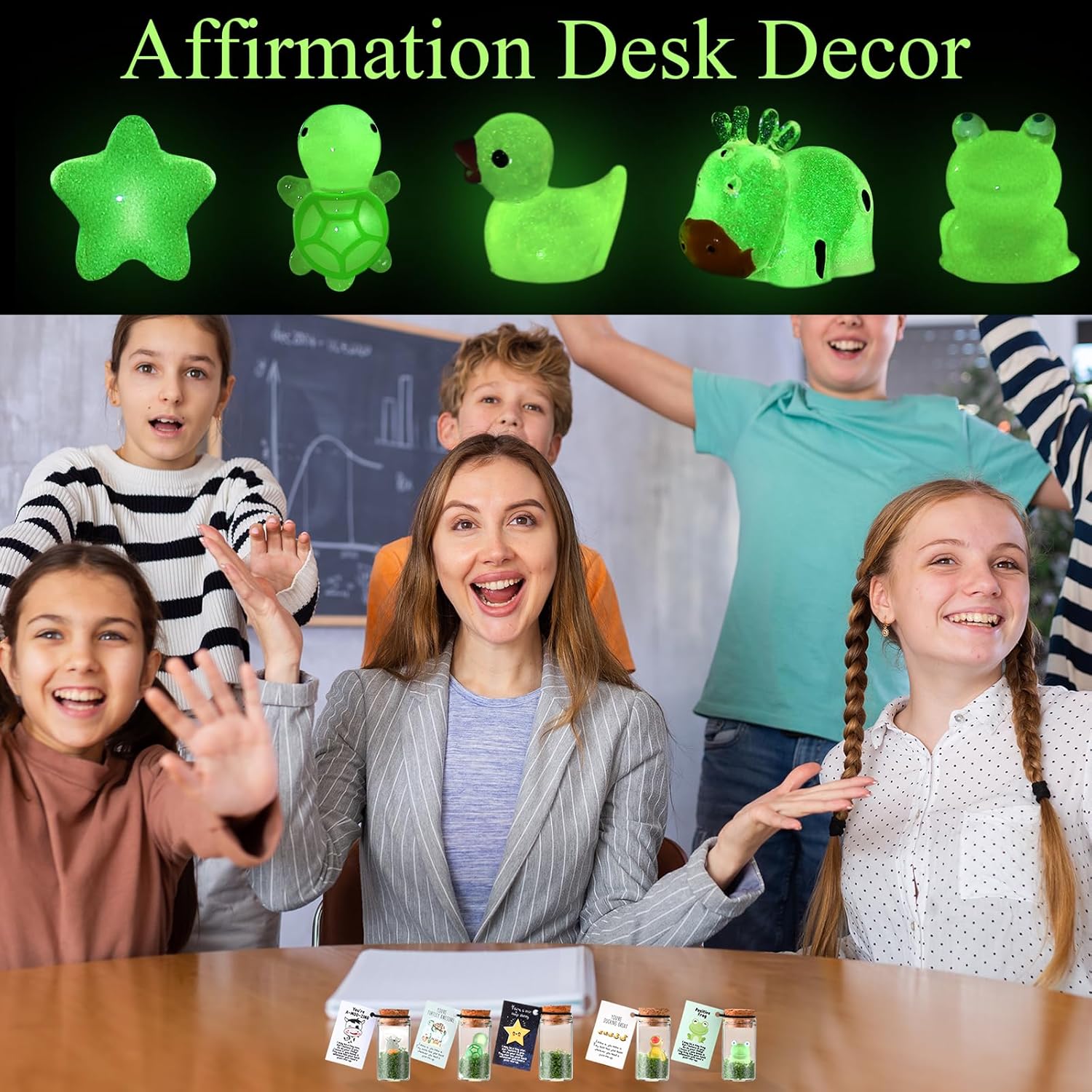 35 Sets Employee Appreciation Gift Bulk Luminous Resin Toys and Glass Bottles