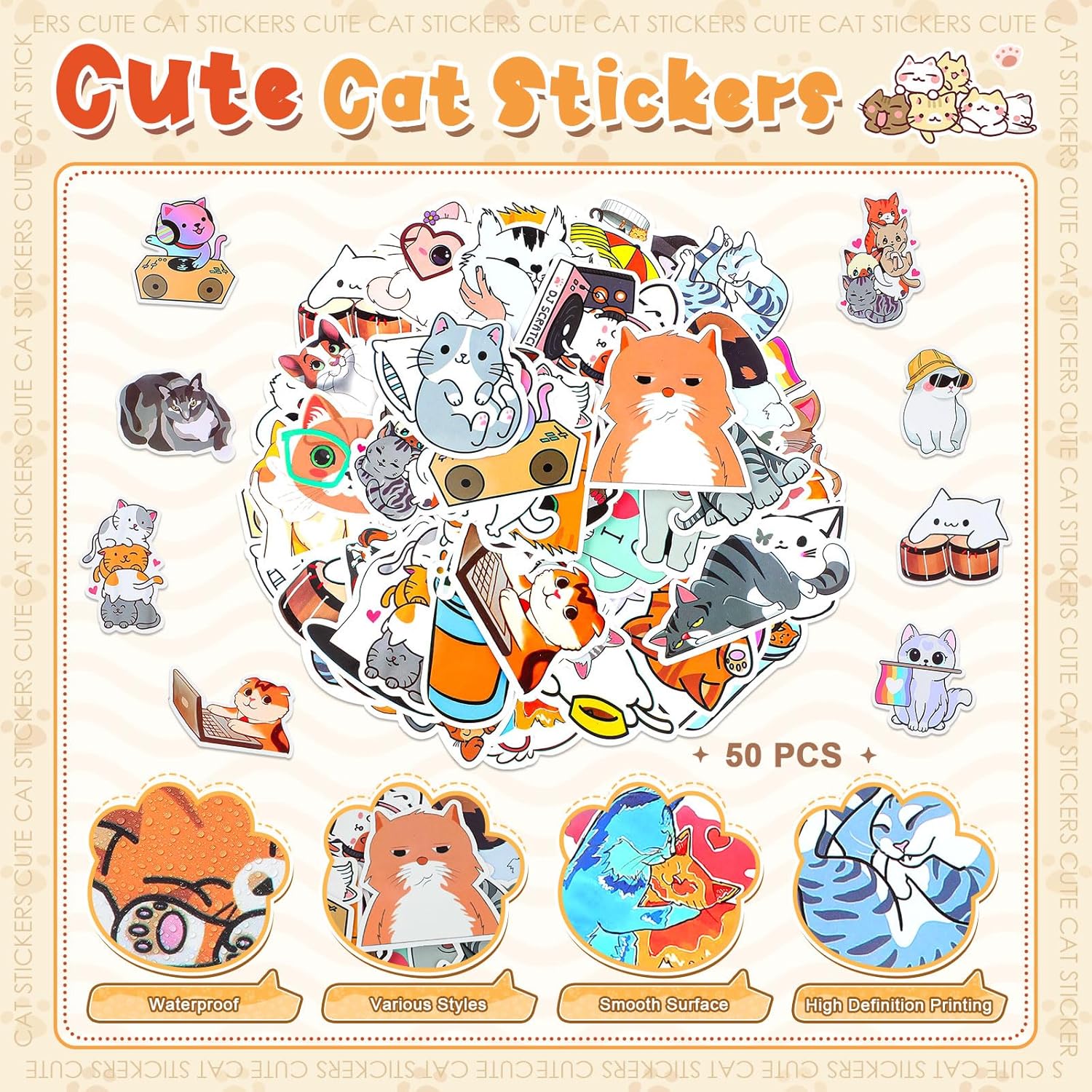 98 Pcs Cat Party Favors Birthday Supplies Decorations