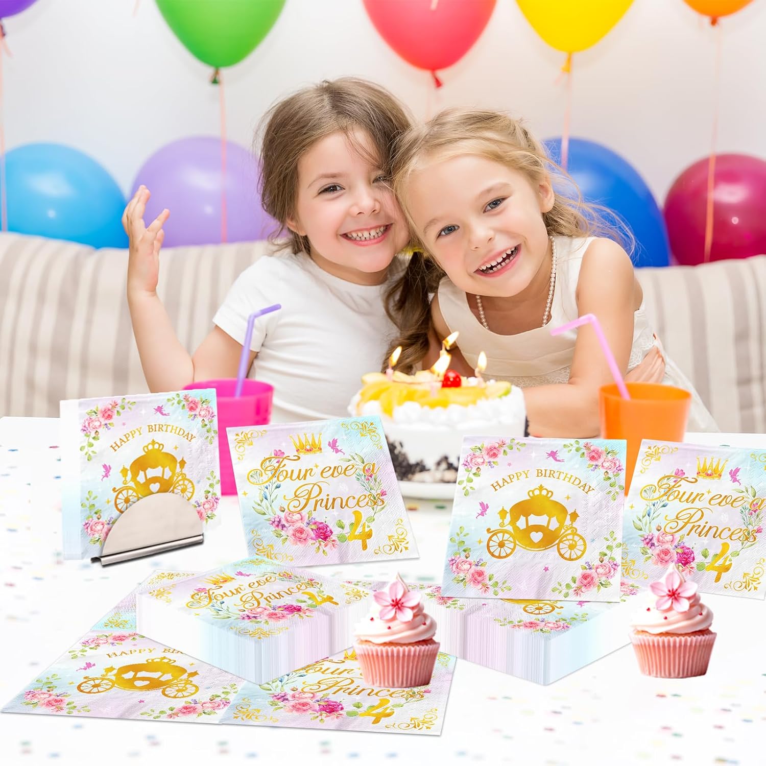 Four Ever A Princess Birthday Napkins Set 48pcs