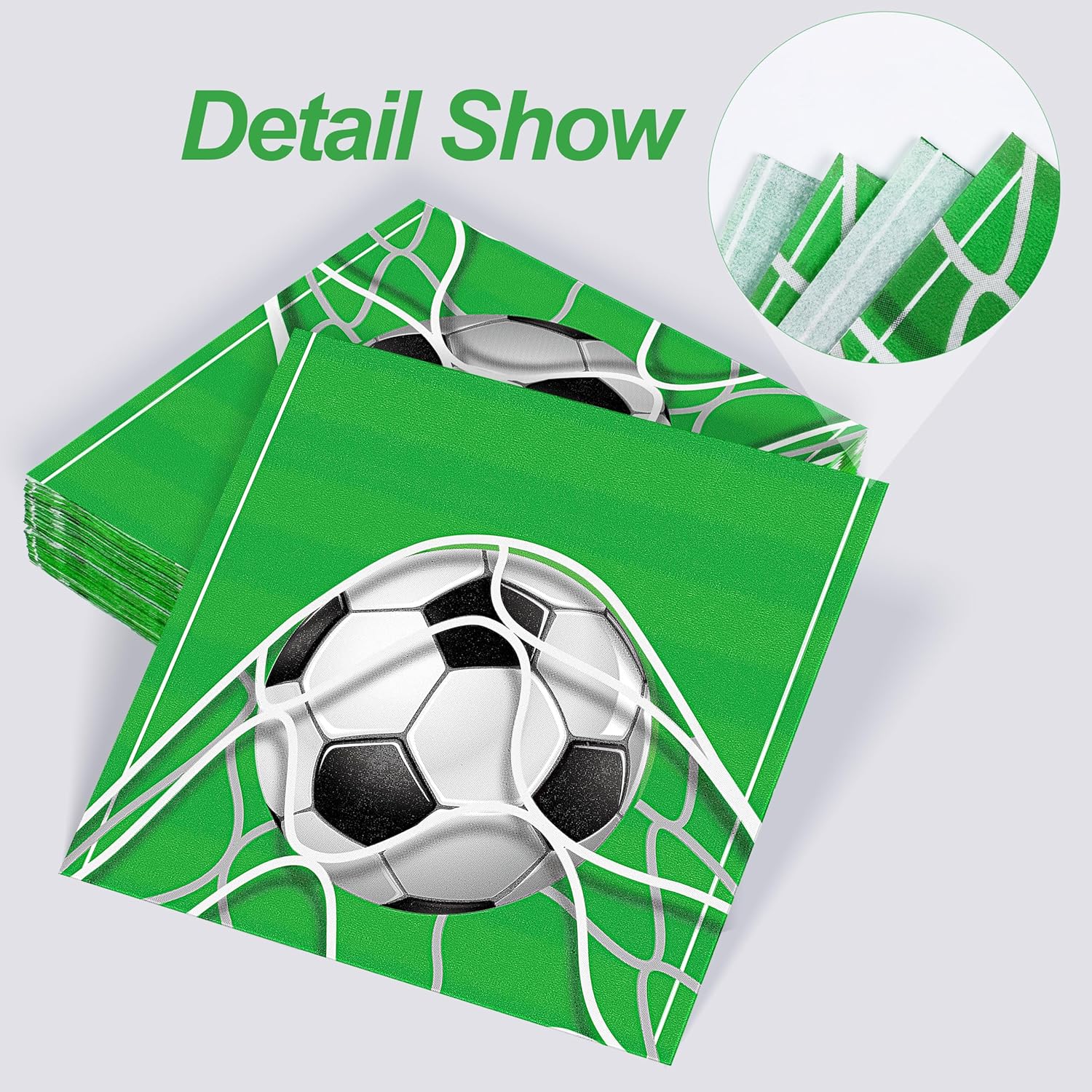 Aodaer 48 Piece Soccer Themed Paper Napkins