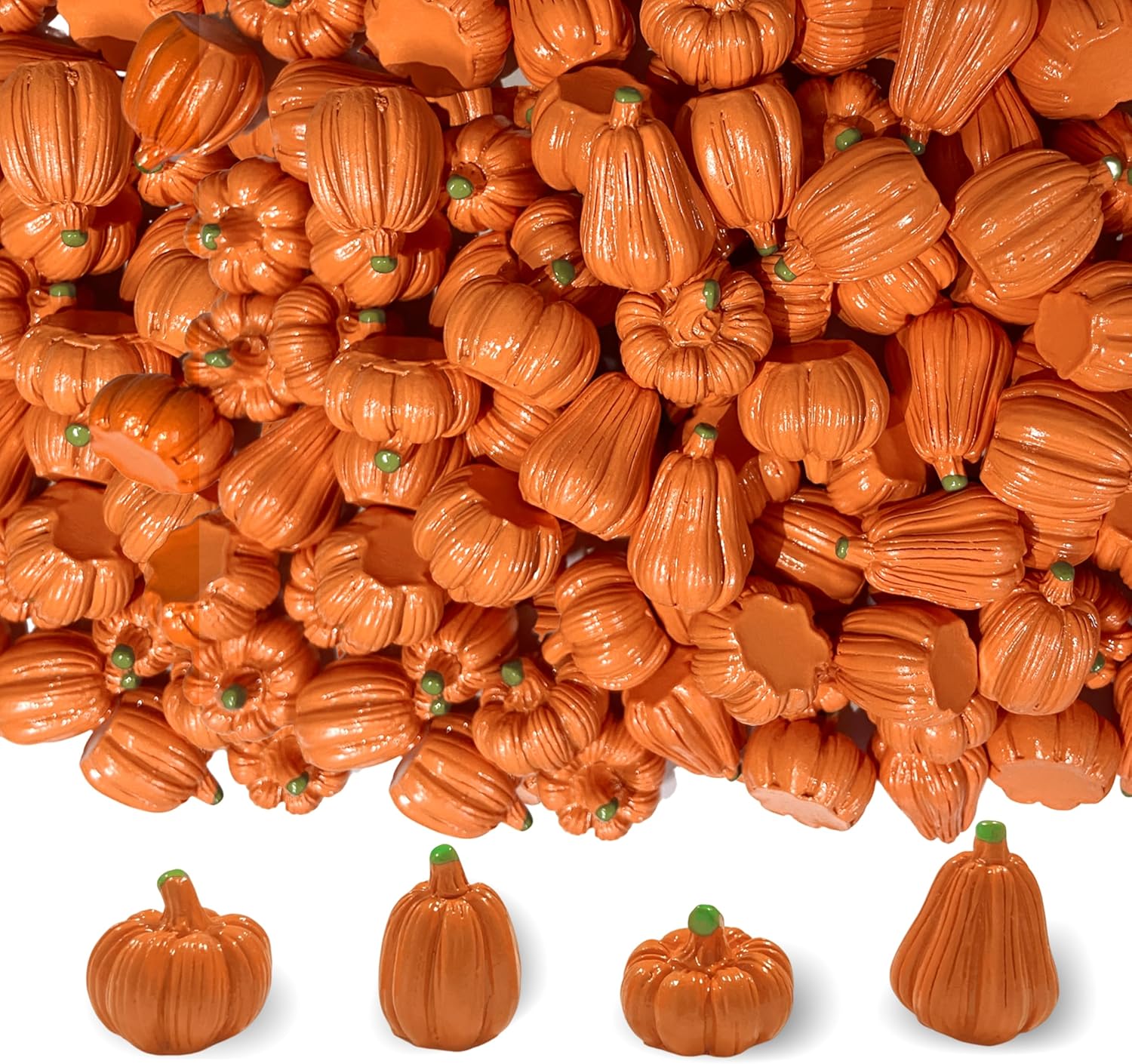 FESTGLOX 100Pcs Mini Resin Pumpkins for Fall Decor