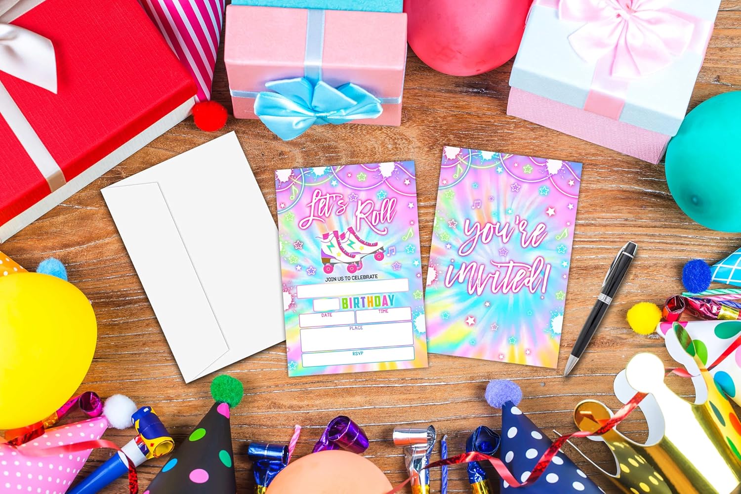 Lets Roll Birthday Invitations with Envelopes 20PCS