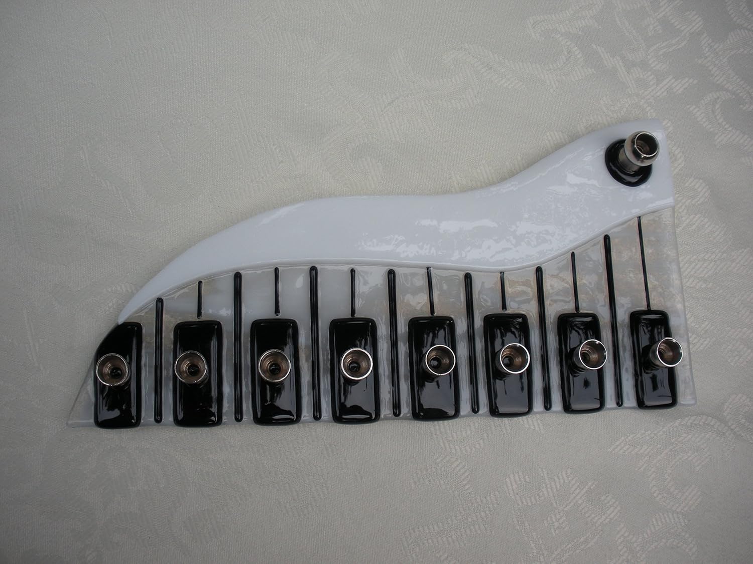 Musical Piano Glass Menorah Handmade