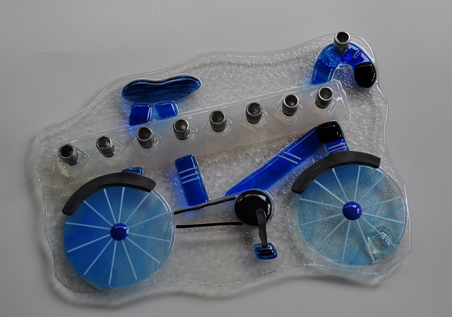 Handmade Bicycle Glass Menorah by YafitGlass