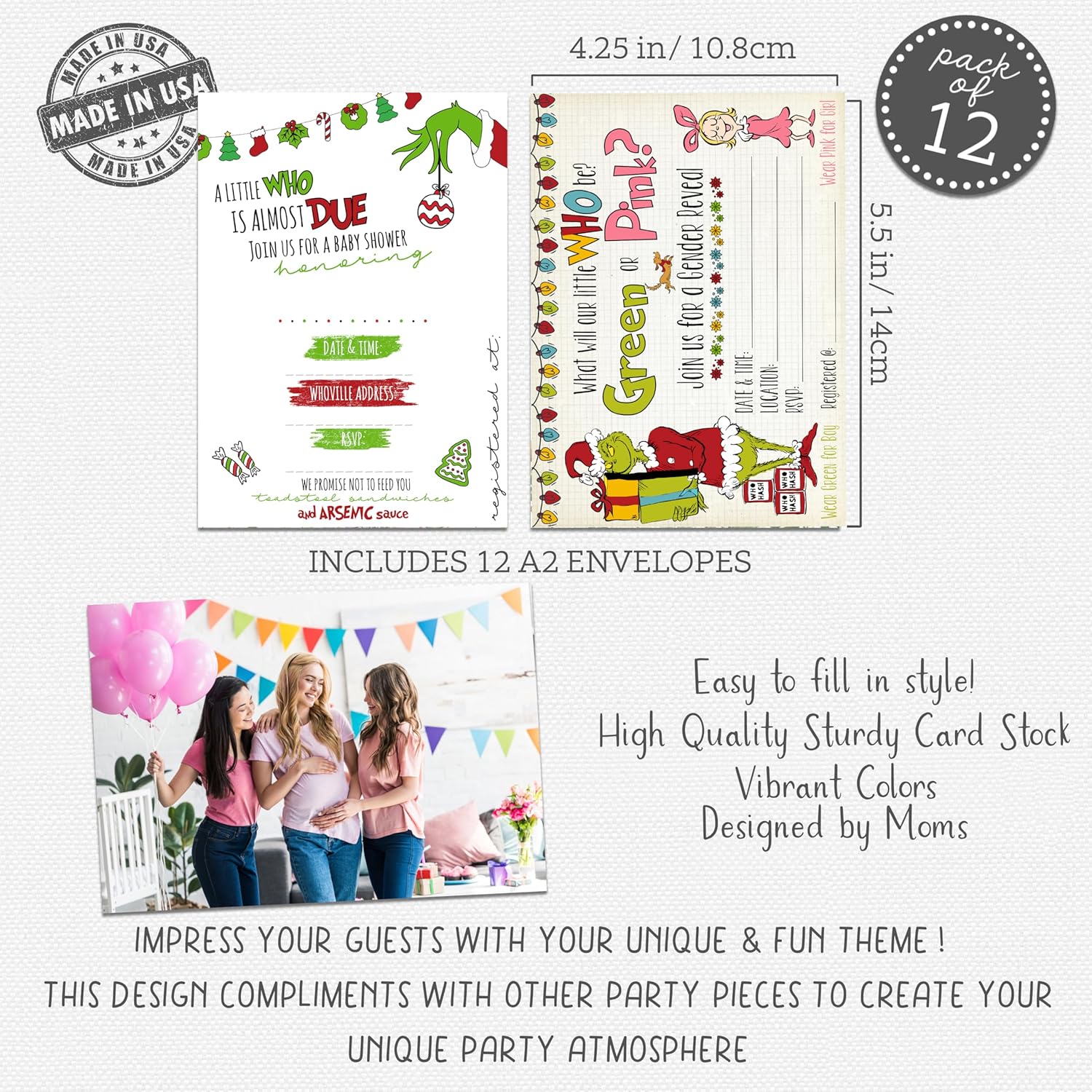 A Little Who Is Almost Due Baby Shower Invite Set