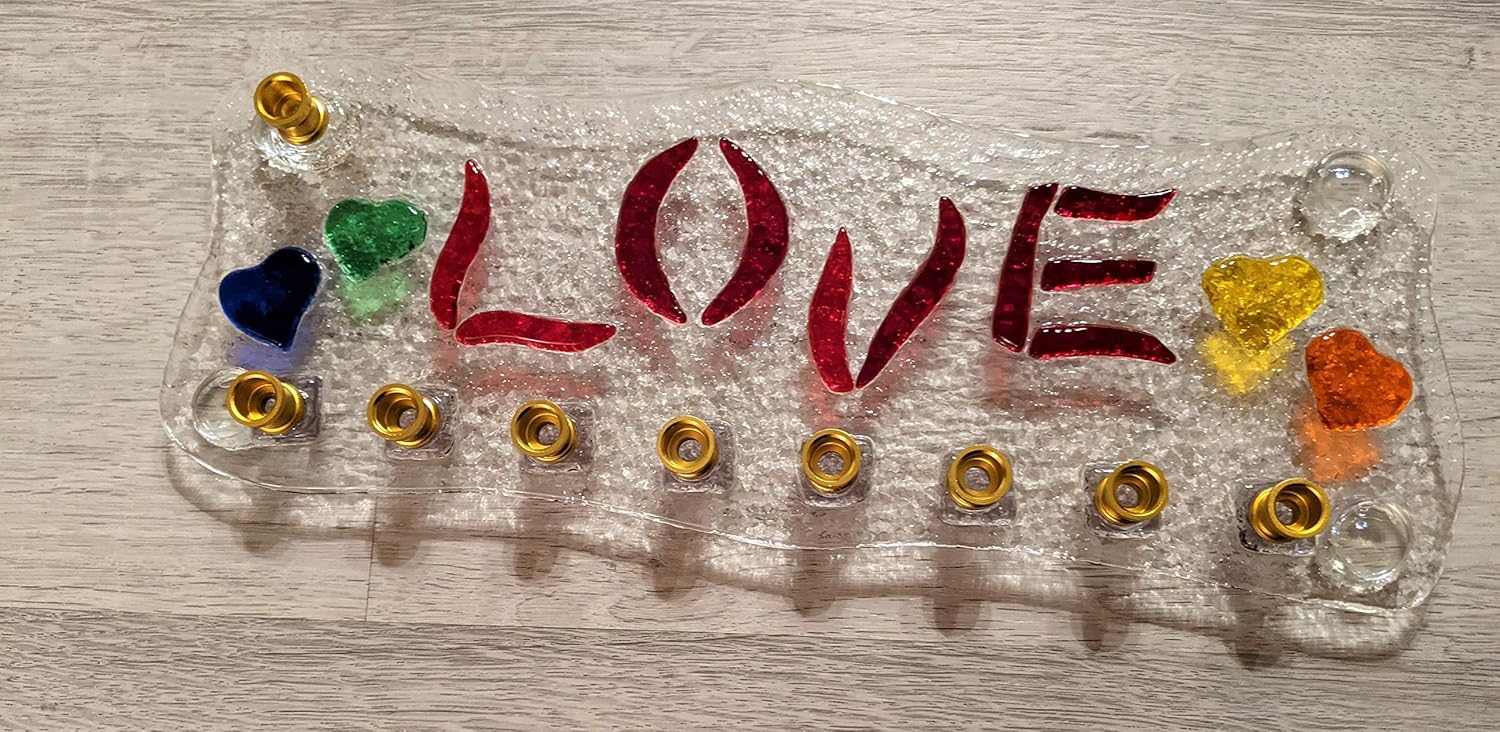 Burning Love LGBTQ Glass Candleholder by YafitGlass