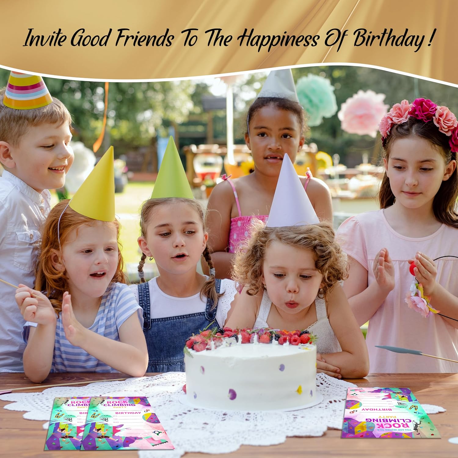 Rock Climbing Birthday Invites for Boys Girls 20-Pack
