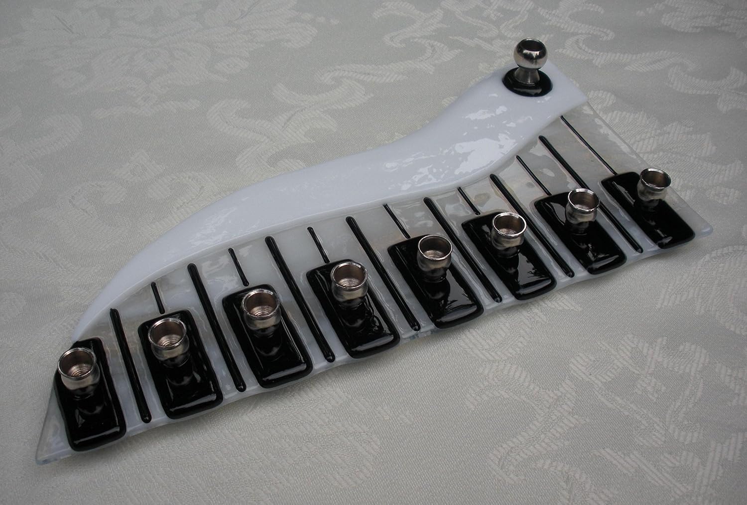 Musical Piano Glass Menorah Handmade