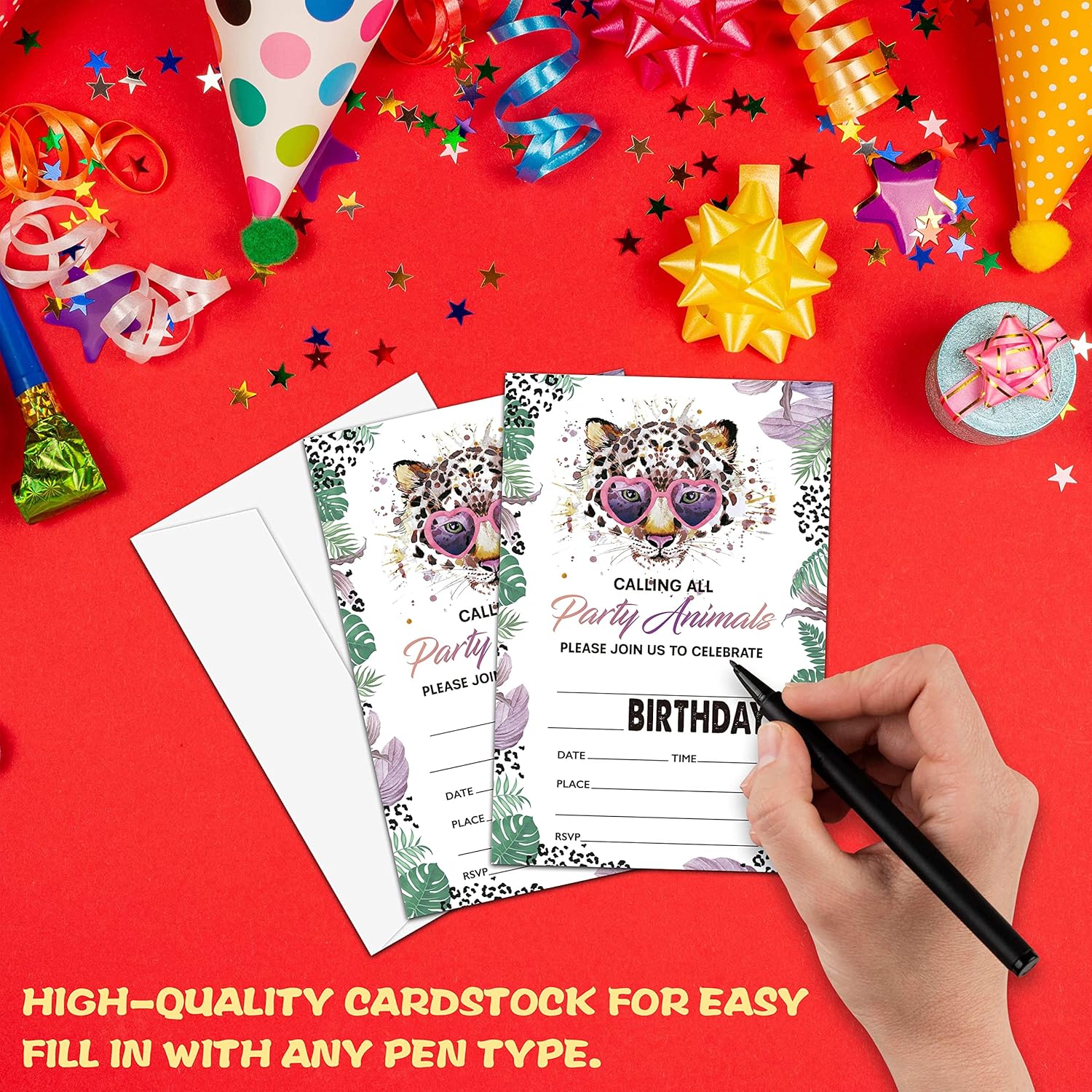 Levitatinyear Animals Birthday Party Invitation Set