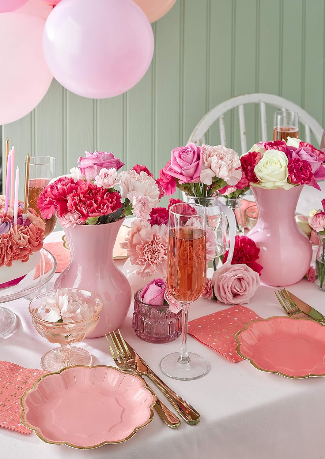 Talking Tables Pack of 12 Rose Gold Foil Edged Plates