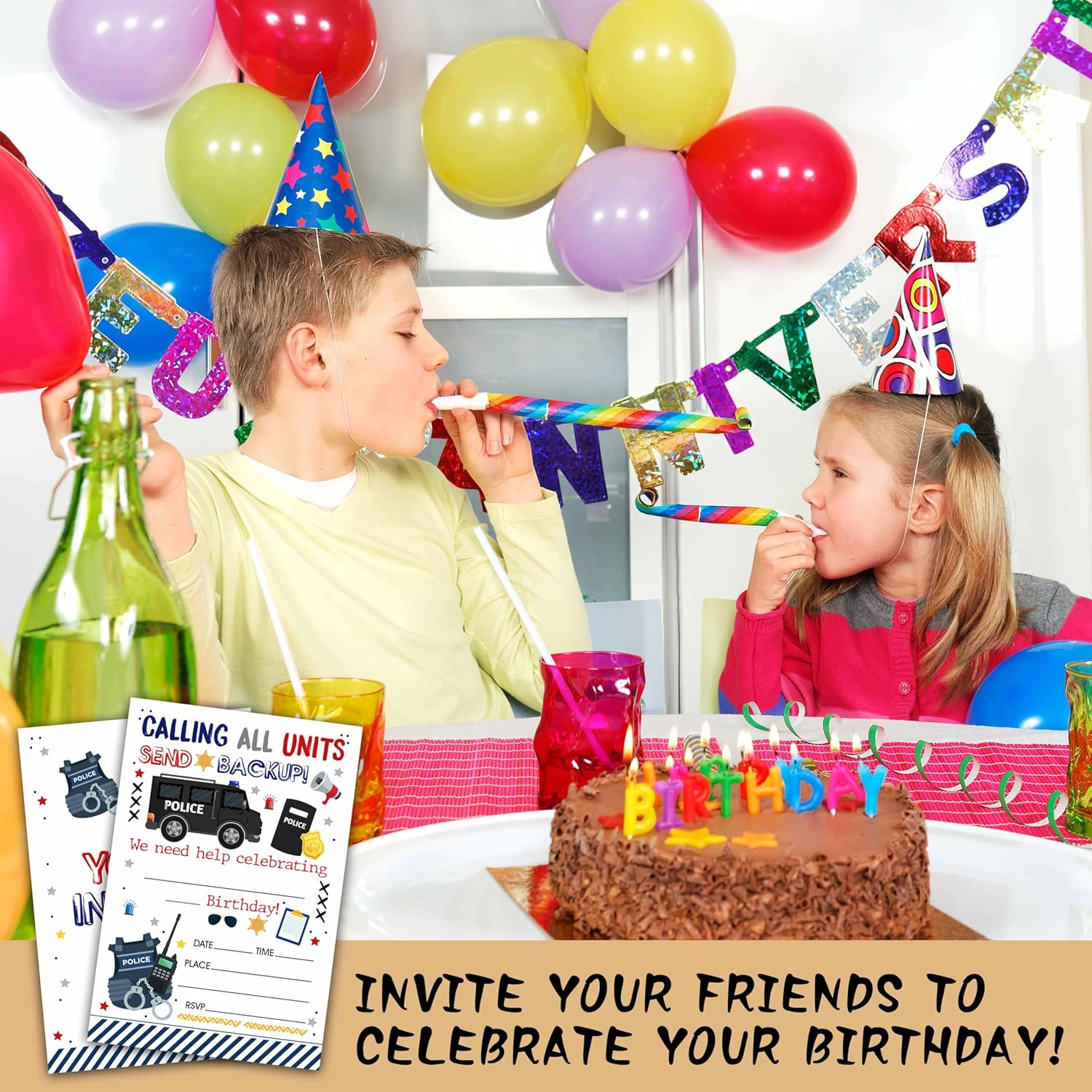 Valucise Police Birthday Invitations For Boys