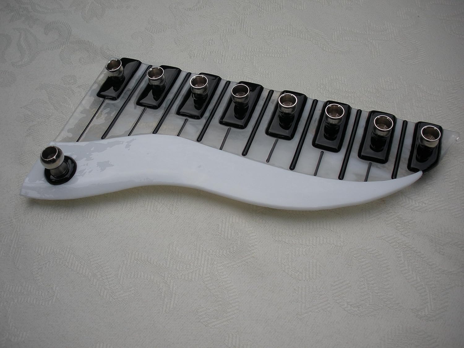 Musical Piano Glass Menorah Handmade