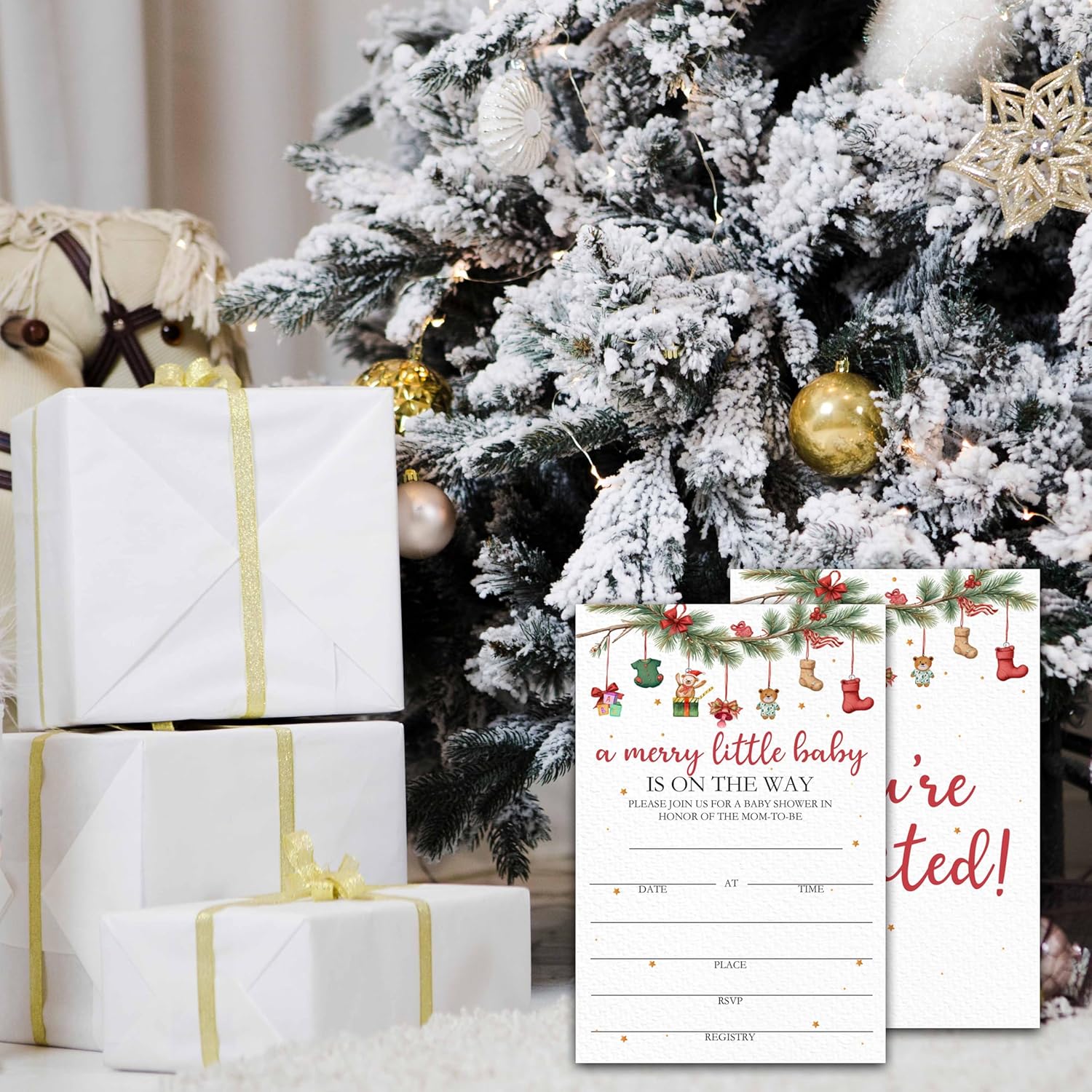 Winter Baby Shower Invitations for Boy Girl 25 with Envelopes