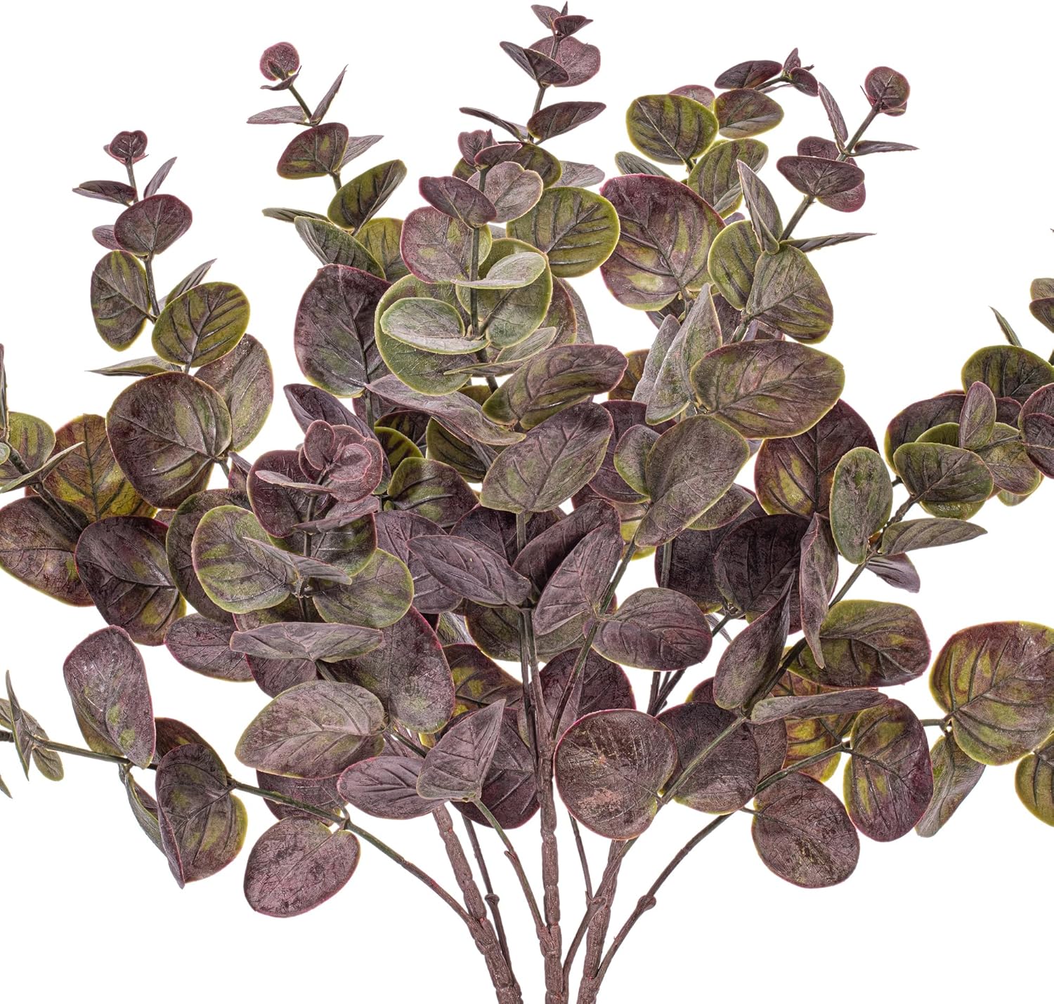 Vickerman 19 Inch Artificial Burgundy Spiral Eucalyptus Bush 3 Pack
