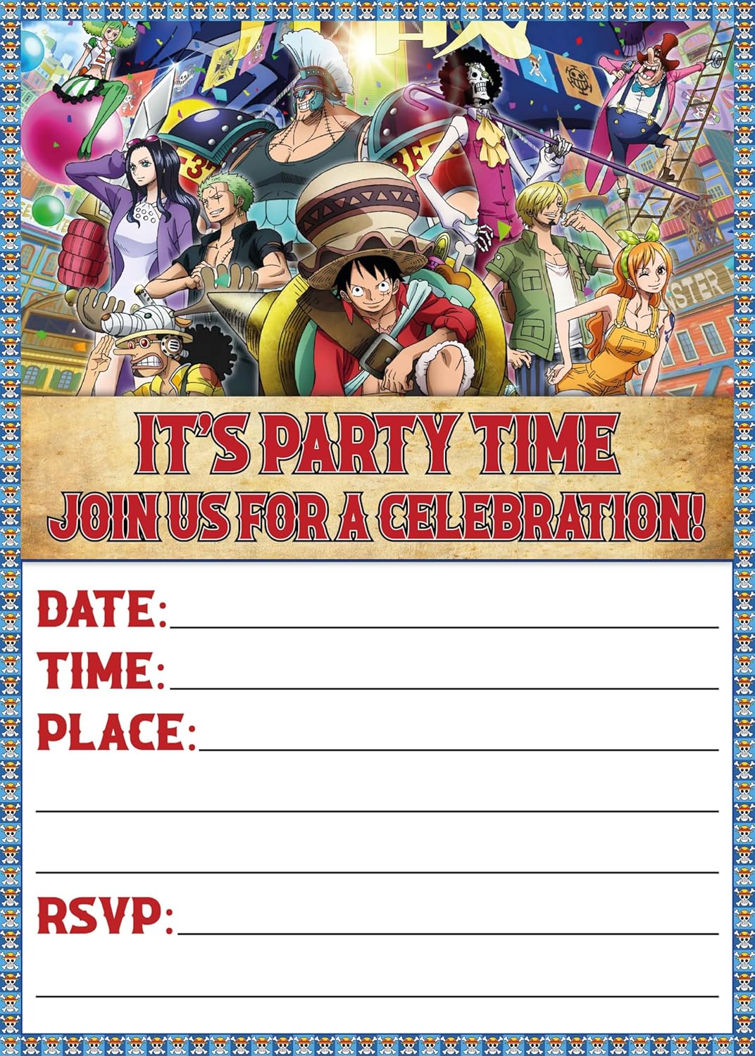ENDLESS CHOICES 20 Piece Anime Birthday Invitations and Envelopes