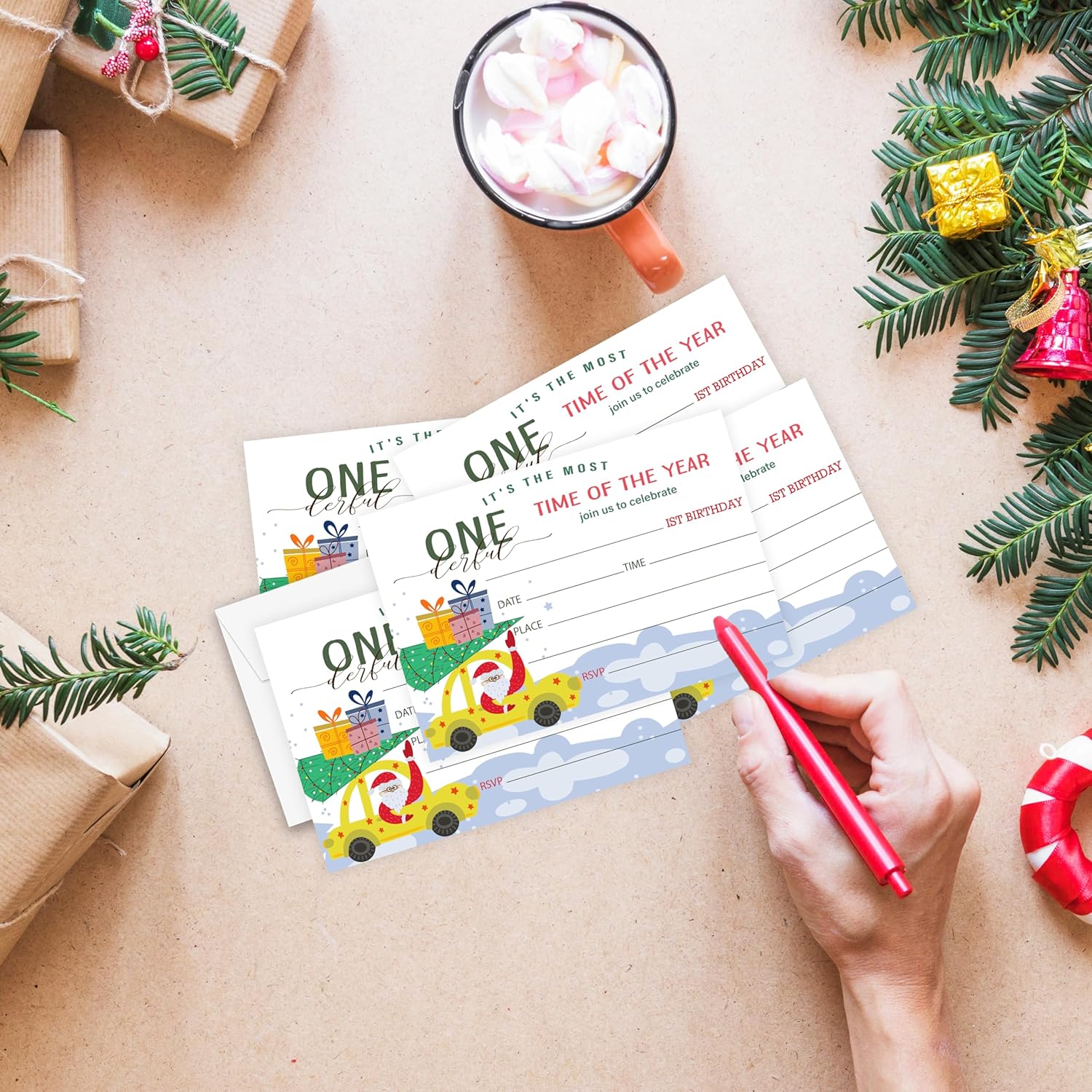 ISOVF Christmas Birthday Invitations with Envelopes