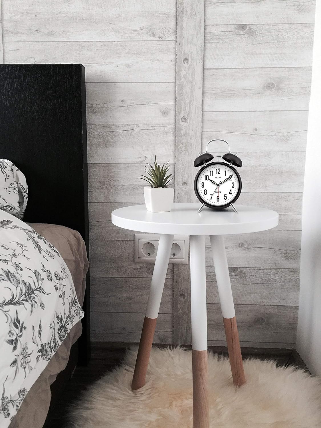 Sharp Twin Bell Alarm Clock - Loud Alarm - Battery Operated