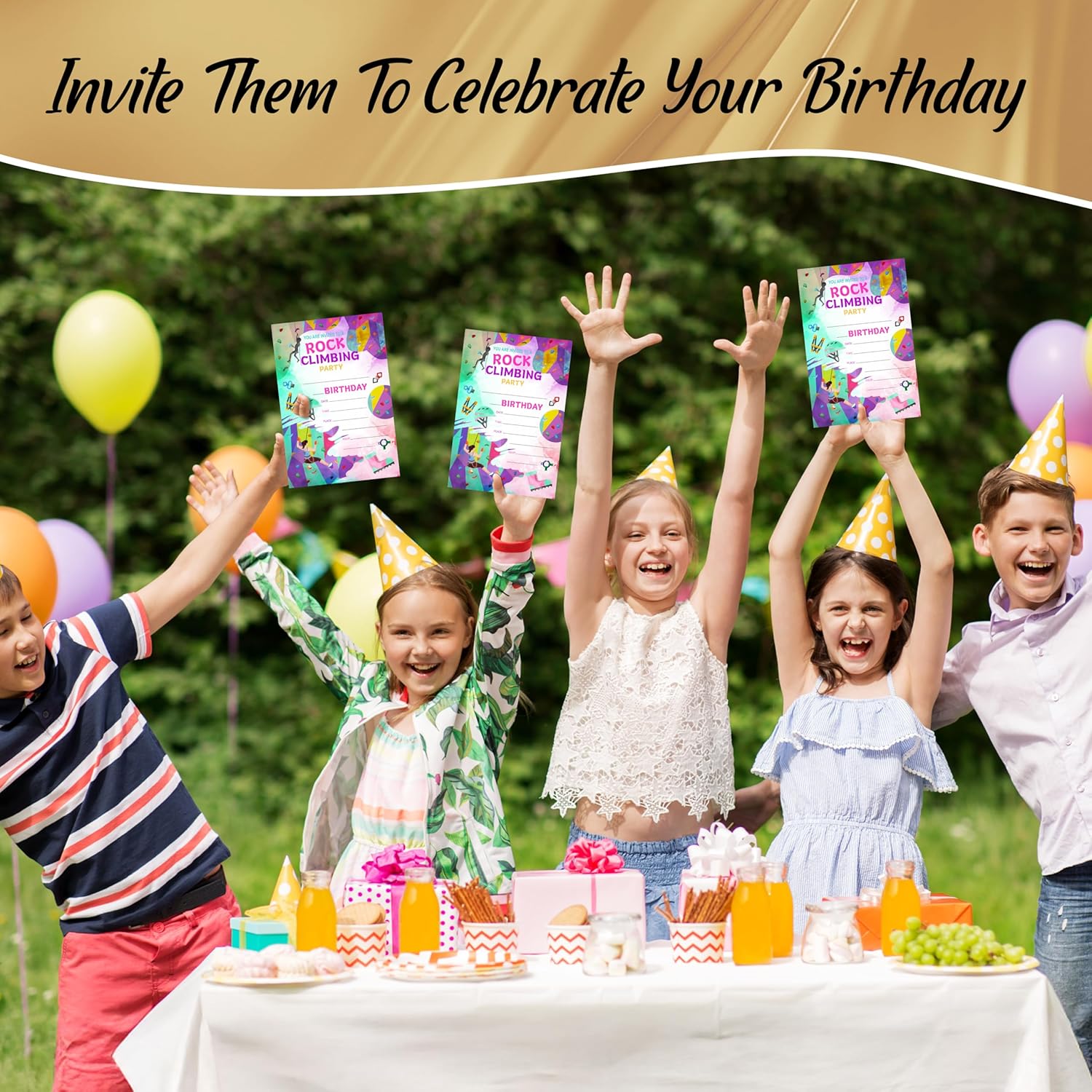 Rock Climbing Birthday Invites for Boys Girls 20-Pack