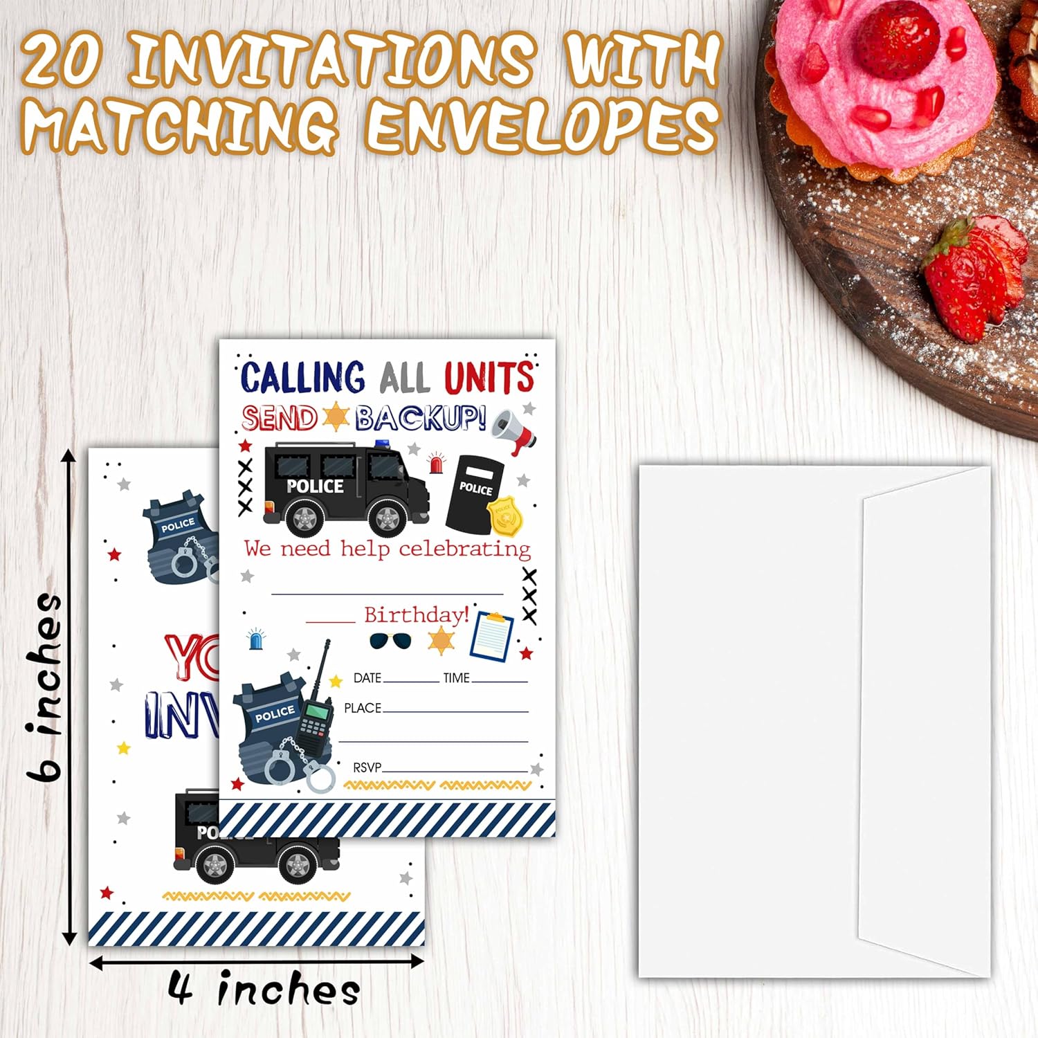 Valucise Police Birthday Invitations For Boys