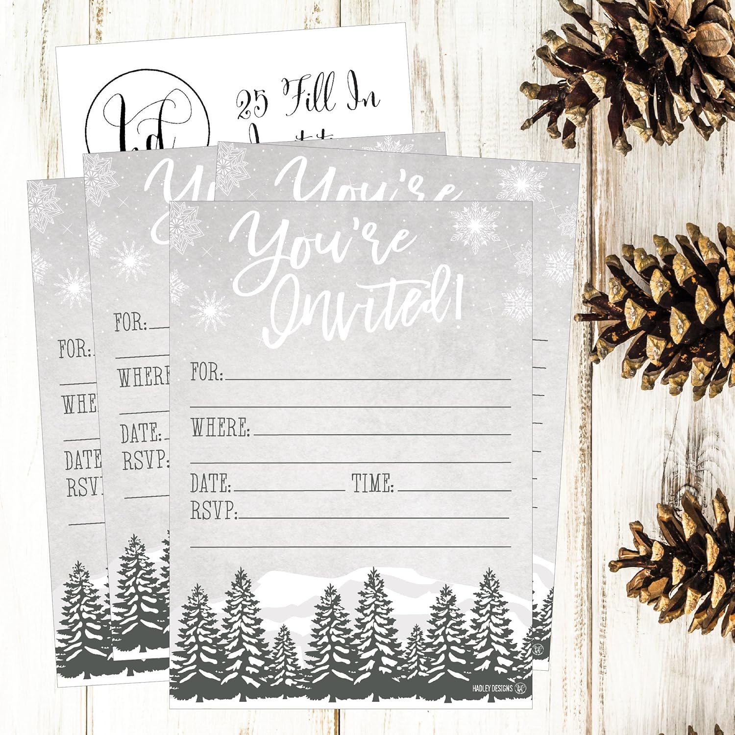 25 Woodland Christmas Holiday Invitations